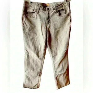 Earl Jeans gray denim size 14. Embellished with lace,studs, crystals &pearls.GUC